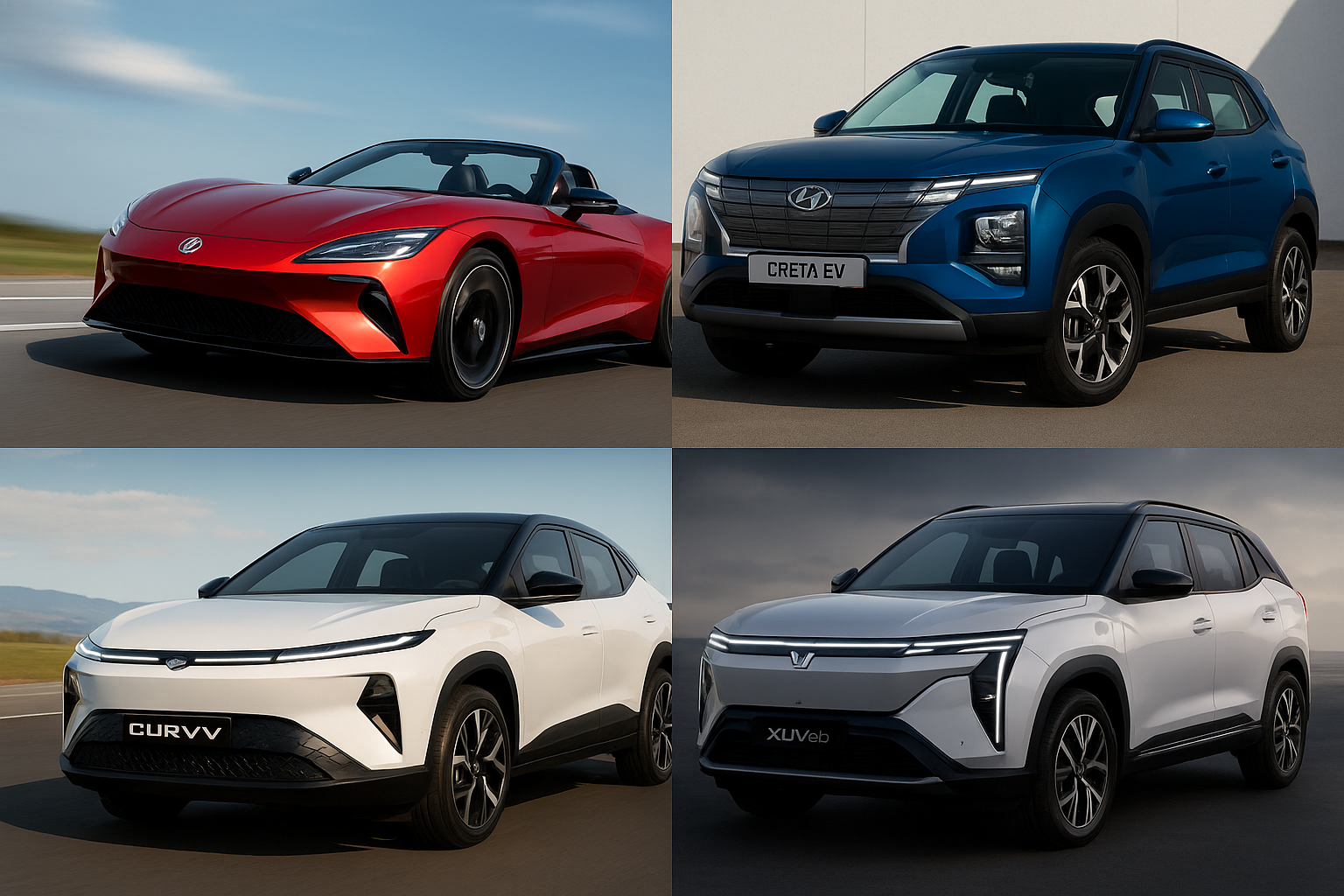 2025 Top Electric Cars in India – MG Cyberster, Tata Curvv, Creta EV, XUV.e8